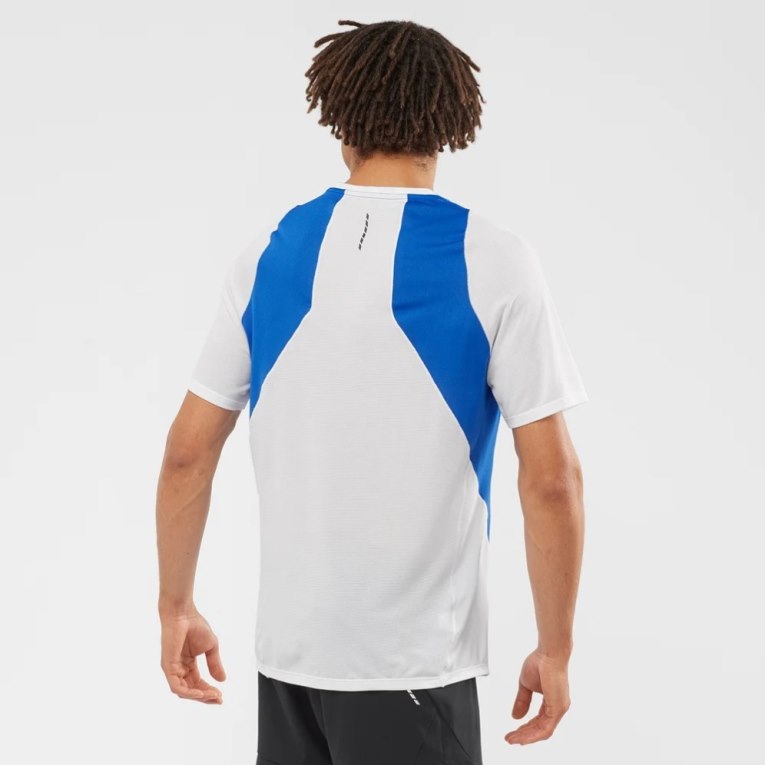 Salomon Sense Aero Short Sleeve Men's T-Shirts Blue / White | CA 49U86